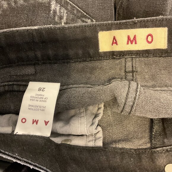 AMO Kate Jeans Mid-Rise Straight Leg 28 Muted Black Ink - Picture 11 of 11